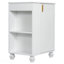 Meuble-lavabo 24 po avec lavabo, armoire de salle de bain avec tablette de porte, rangement latéral ouvert, structure en bois massif, porte à fermeture douce, blanc-105754174