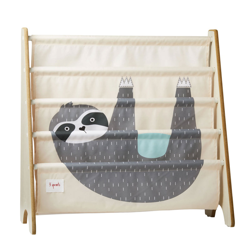 Gray and Beige Sloth Kids Book Rack Organizer