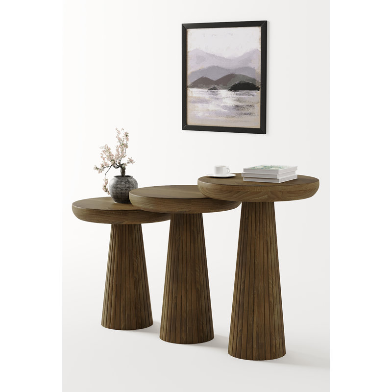 Bottali Solid Wood Coffee Table, Dark Walnut
