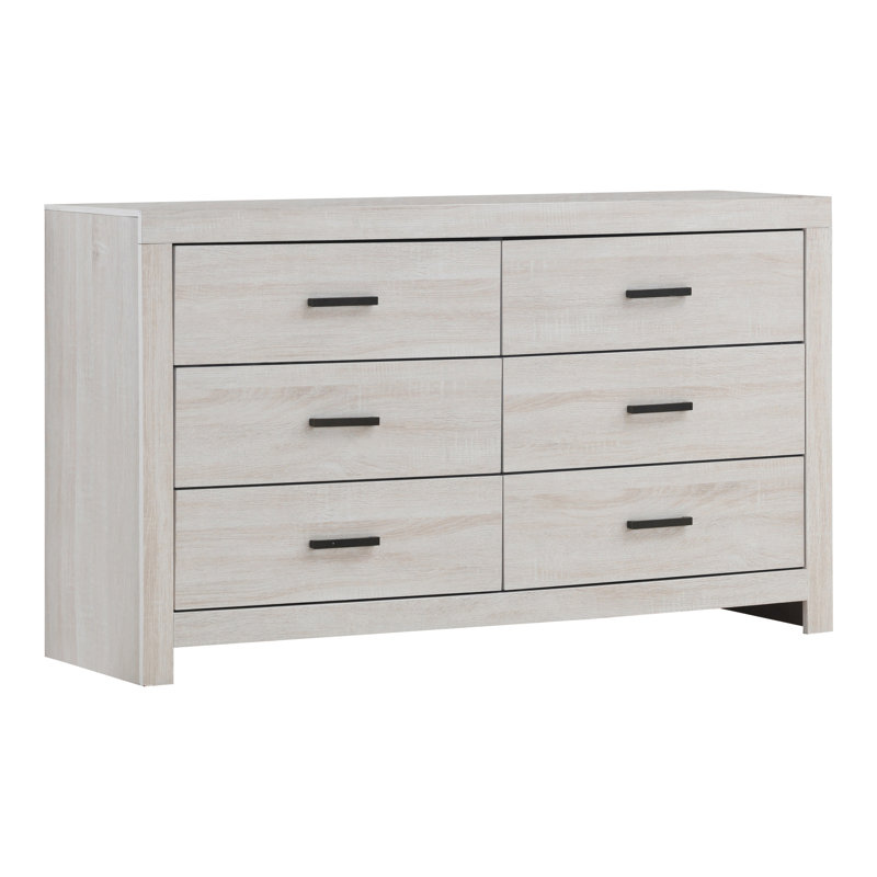 Ensemble de chambre à coucher 2 pièces avec commode Eunice, Très grand, Blanc côtier