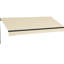 Auvent rétractable de 12 pi x 10 pi, patio avec fonctionnement manuel, tissu 280 g / m², cadre en aluminium, manivelle beige pour terrasse, balcon et