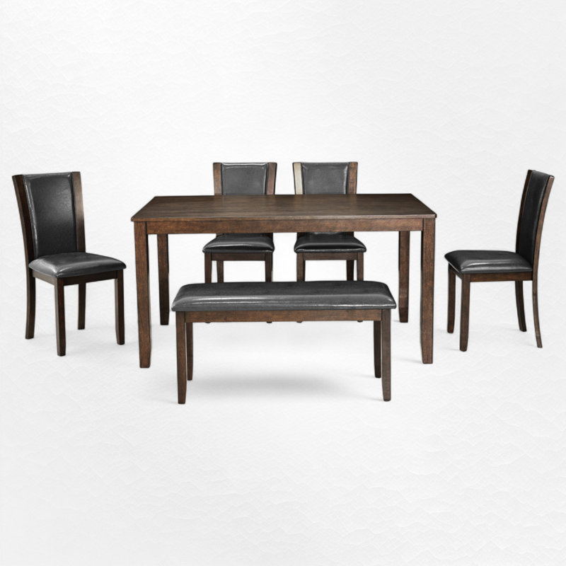 6 - Piece Dining Set, Dark Walnut