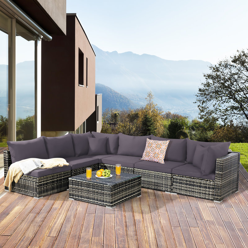 6 - Person Patio Conversation Set with Cushions