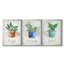 Basilic en pot - ensemble de 3 peintures sur toile encadrées-1187249456-1187249458