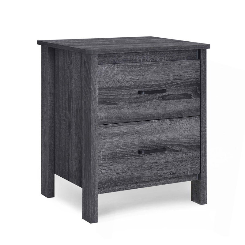 Toolless Assembly Nightstand, Dark Gray