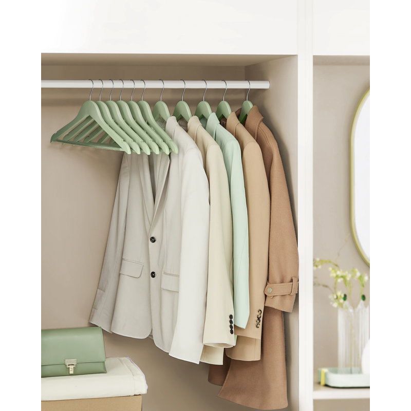 Griet Solid Wood Standard Hanger, Light Green, 10