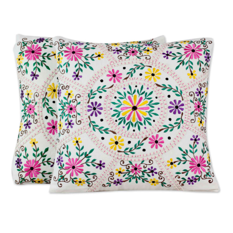  Housse de coussin en coton Floral