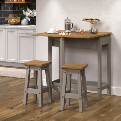 Loveday 2 - Person Pine Solid Wood Top Four Leg Dining Set