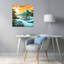 Mount Fuji Coastal Waves Abstract Contemporary Landscape Mountain Wall Art Print 1 Piece Wrapped Canvas Wall Art-161380499