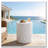 Modern White Outdoor Side Table with Wavy Fluted Design