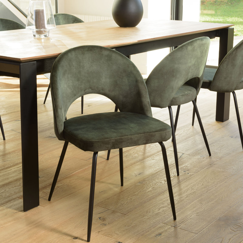 Luanna 47cm H Velvet Upholstered Side Chair, Green