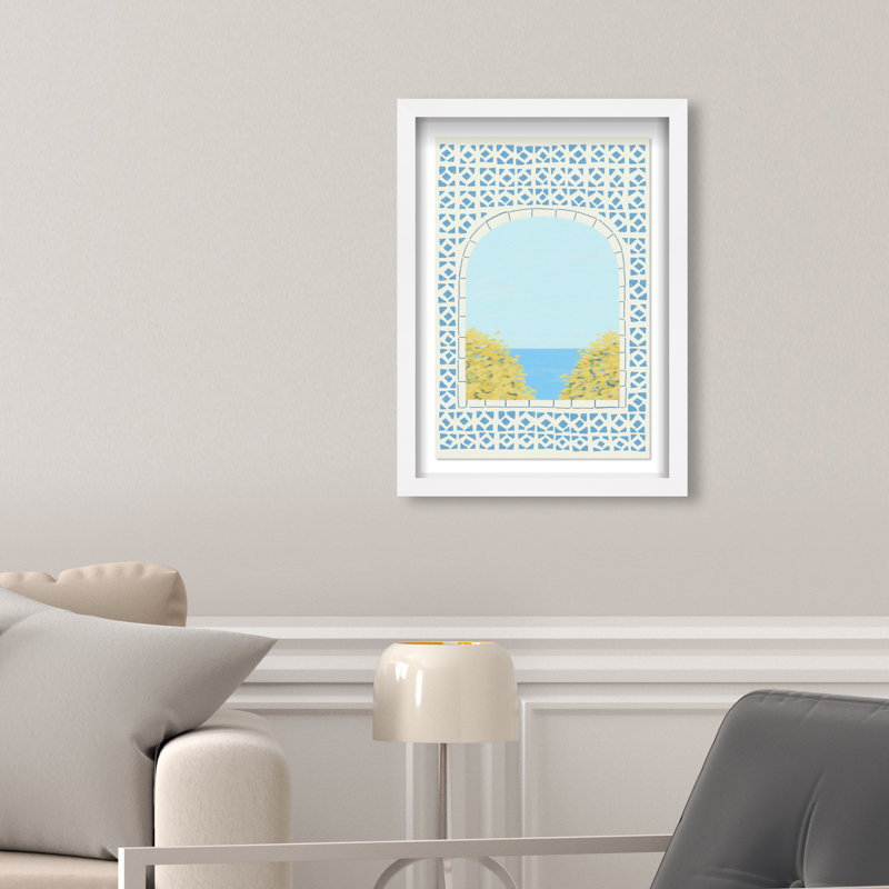 Mediterranean Window II Print by Oliver Gal, 37.5"H x 25.5"W, White Shadowbox