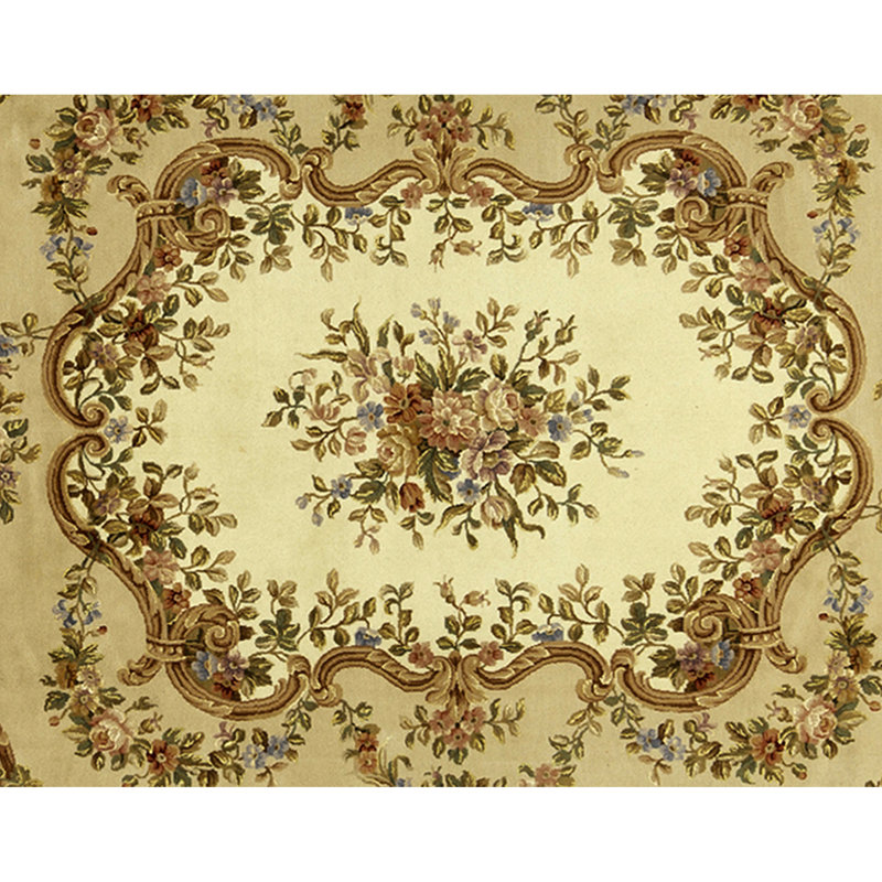 Tapis beige noué à la main de haute qualité
