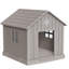 Grande niche pour chien 38,85 "résistante aux intempéries et imperméable avec plancher surélevé et ventilation (brun clair / gris)-1265586475-1265469336