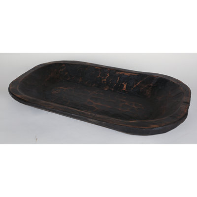 Bol décoratif peint en bois rustique