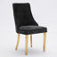 Chaises de salle à manger en rayonne recouvertes de tissu de rayonne avec dossier noir et 2 pattes plaquées en acier inoxydable doré pour un raffinement traditionnel et confortable-920985419-920985429