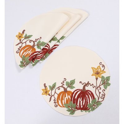 Trumbauer Polyester Embroidered Round Placemat