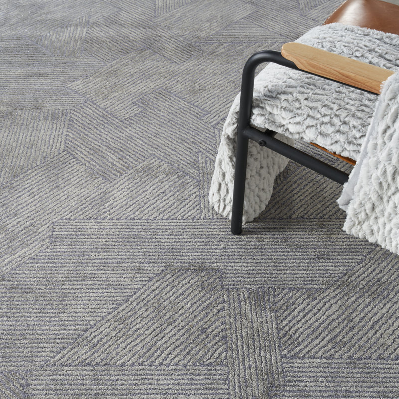 Chrisann Geometric Area Rug in Gray, Rectangle 8'6" x 11'6"