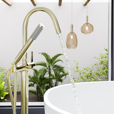 Eviva Modem Single-Handle Freestanding Tub Faucet With Hand Shower