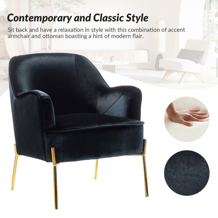 Cleo 26" Wide Contemporary Chair with Recessed Arms