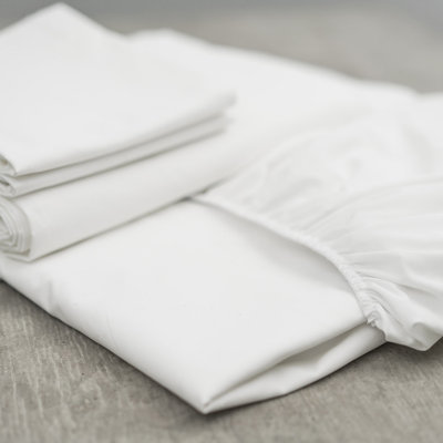 Unique Cotton Blend Percale Solid Colour Sheet Set