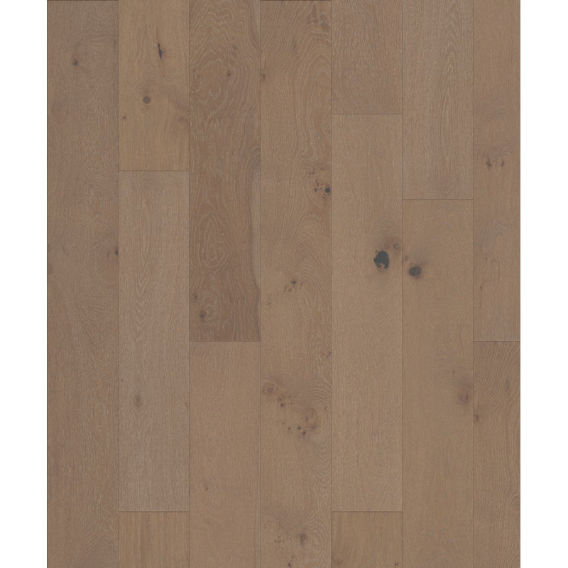 Plancher de bois franc d'ingénierie brossé lève-personne l 7 1/2 po x T 12 mm x Longueur variable, Gris moyen