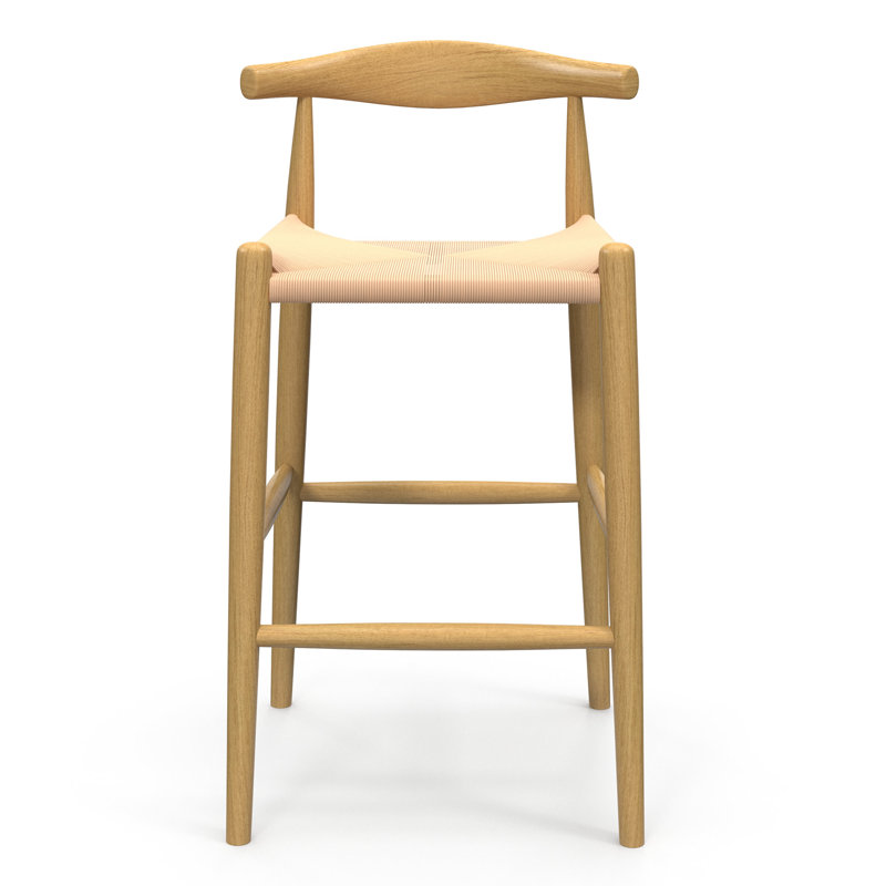 Tabouret de bar et de comptoir Ardo, Cordon de papier naturel / bois de frêne américa