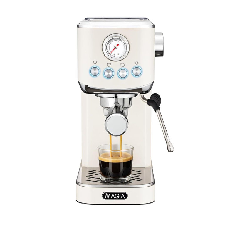 Machine à expresso compacte Zulay Kitchen - Cafetière à 20 barres avec buse à vapeur, Cream