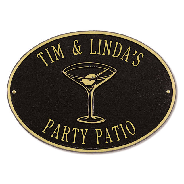 Hawthorne Martini Garden Plaque Whitehall Products 