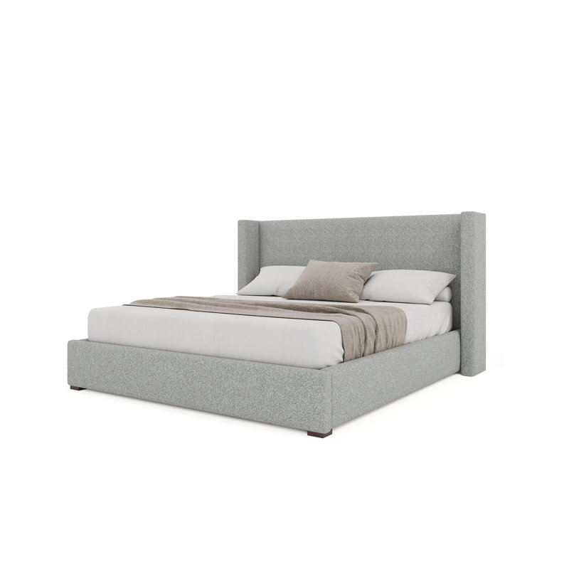 Aylet Low Upholstered Bed, King, Boucle Oyster