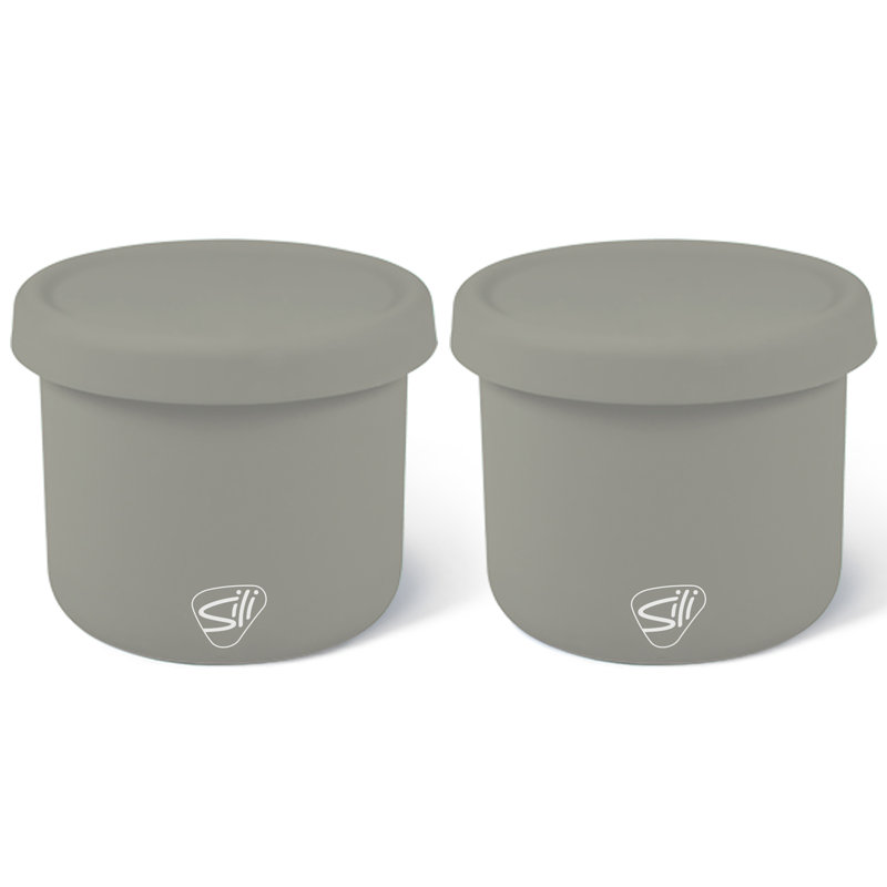 Silipint: Bols à couvercle en silicone de 10 oz: Paquet de 2 pierres de lune incassables, flexibles, four à micro-ondes, lave-vaisselle, antidérapant