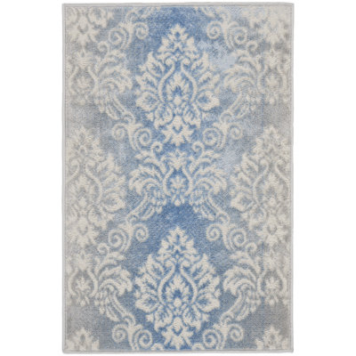Tapis floral ivoire Rheba