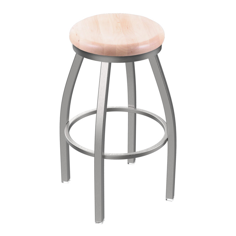 802 Misha Swivel Bar Stool, Bronze, Natural Maple, Bar Stool (30" Seat Height)