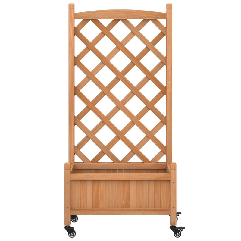 Wood Pot Planter, 46.3" H x 21.7" W x 11.6" D, Brown