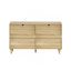 Commode en rotin avec 6 tiroirs, poignées en bois et en métal pour le rangement et l'organisation de la chambre à coucher-2067299881