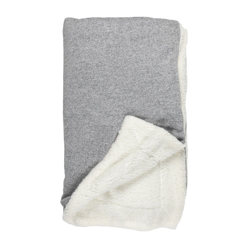 Knitted Throw Blanket, Heather Gray