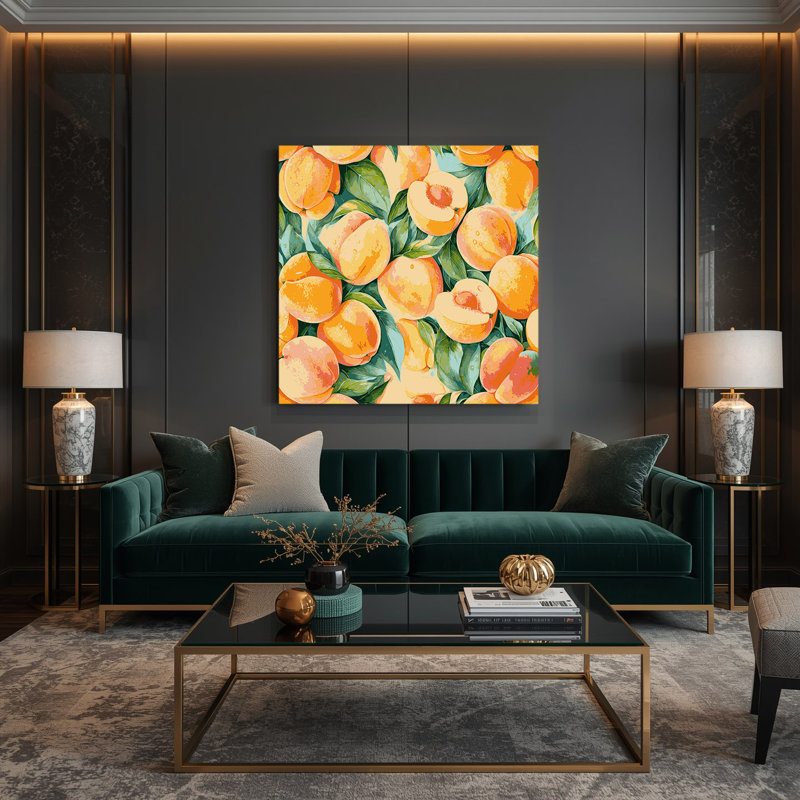 Fruit, abricot brun, art mural sur toile, H 32 po x l 32 po