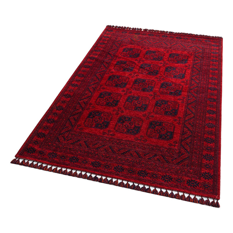 Tapis rectangulaire en acrylique / chenille / polyester tissé à plat à la machine Ellie, Rectangle 6 pi 7 po x 9 pi 10 po