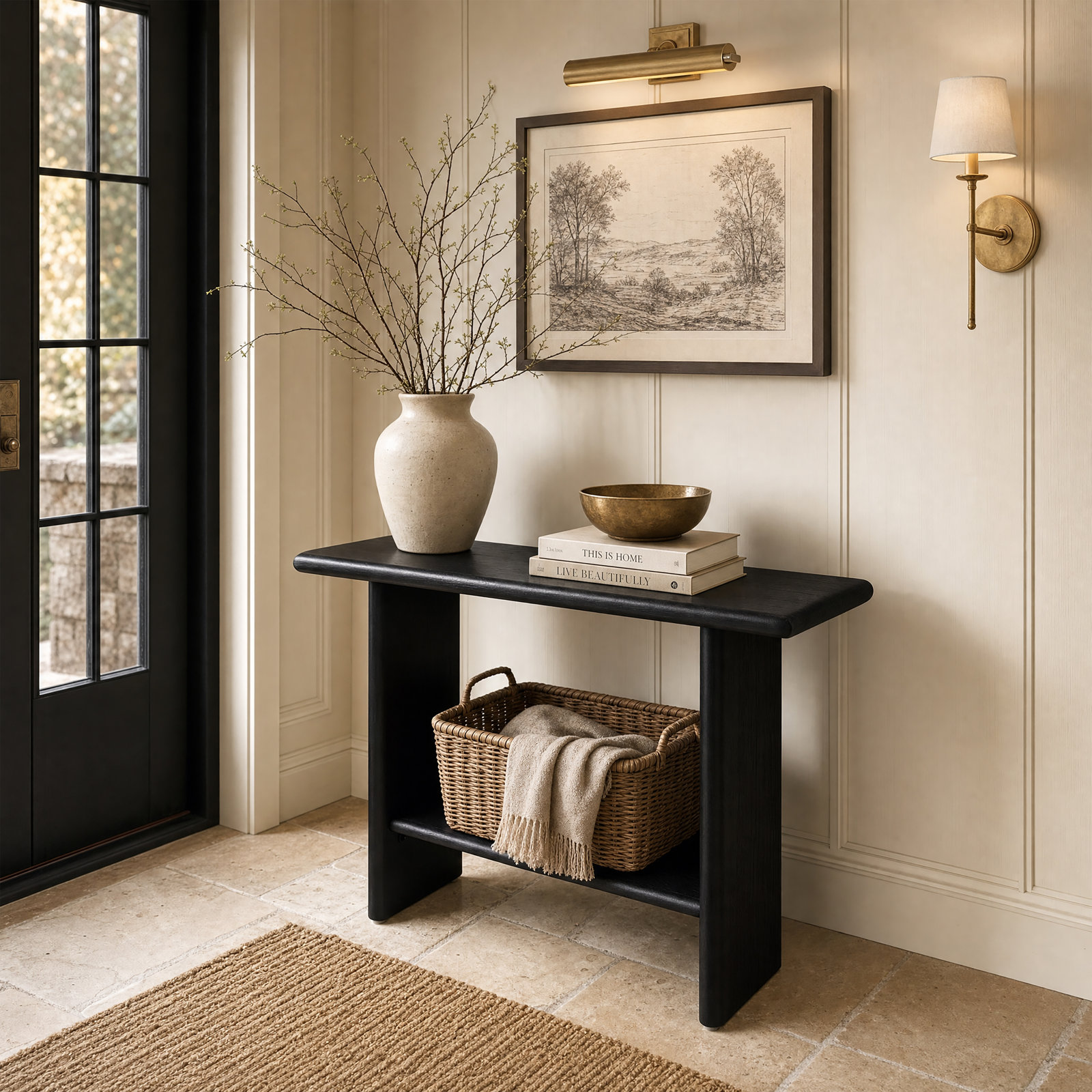 Soleil 42" Console Table, Black