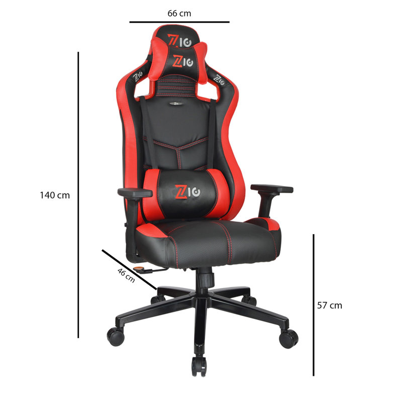 Fauteuil de jeu ergonomique, rouge et noir, 25,9 x 55,1 x 18,1 pouces | 100% polyuréthane, hauteur du siège réglable: 22,4 à 23,6 pouces | Conception moderne avec des pieds en plastique durables, parfait pour les joueurs et les bureaux à domicile