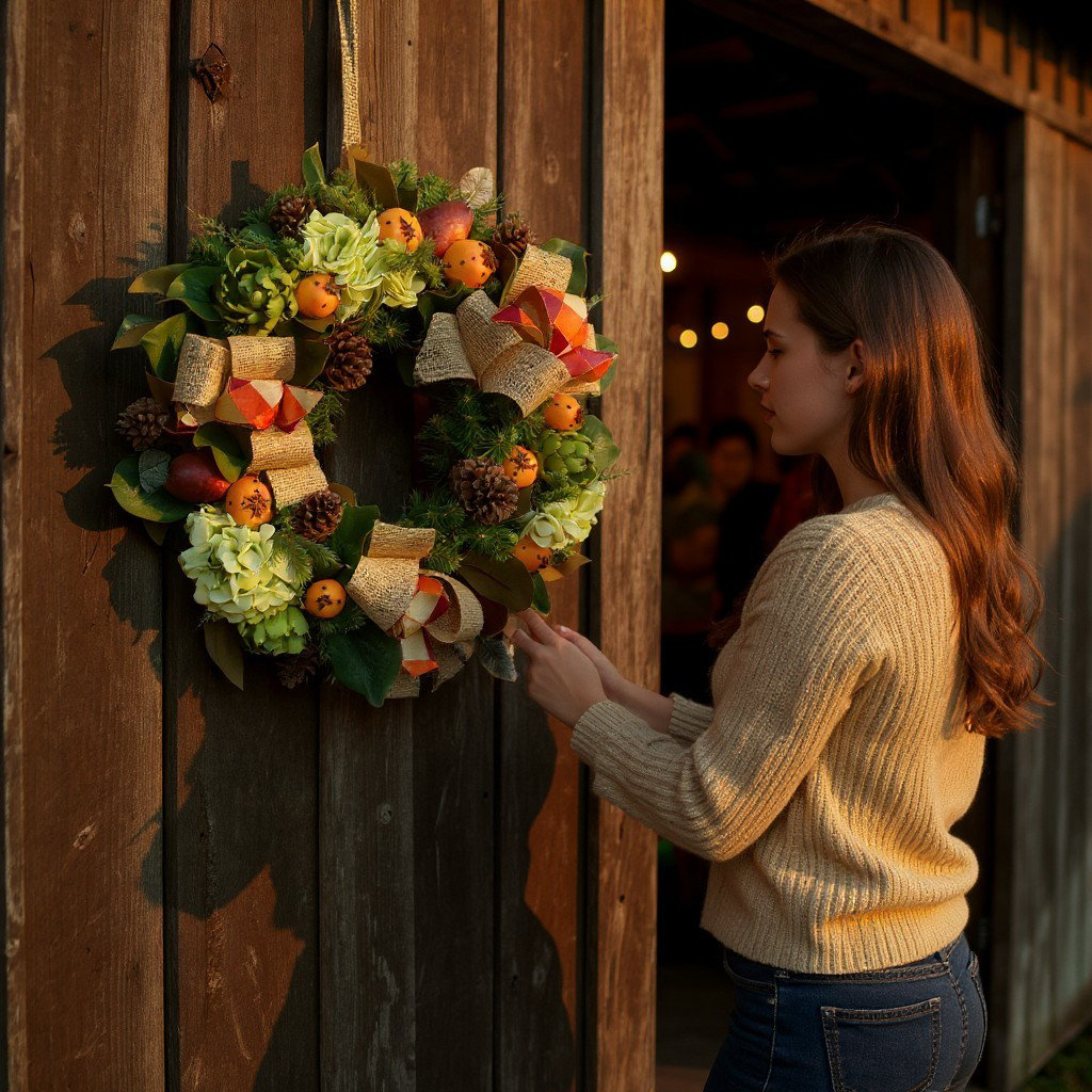 28" Handcrafted Hydrangea Wreath