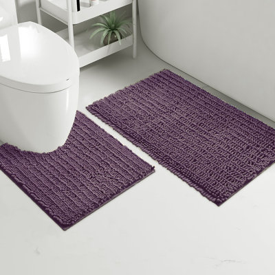 2 Piece Set Mustard Soft Cozy Plush Chenille Bath Mat Bathroom Rug