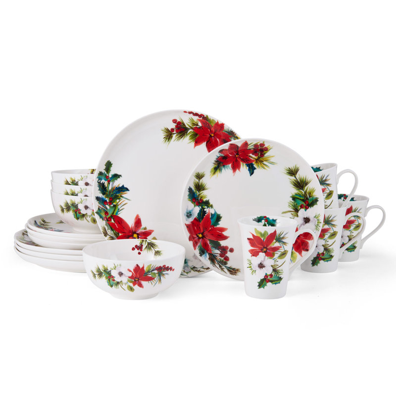 Mikasa Hope Joy 16-Piece Lightweight Chip-Resistant Bone China Dinnerware Set, Service for 4