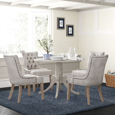 Denholme Pine Solid Wood Top Pedestal Dining Set