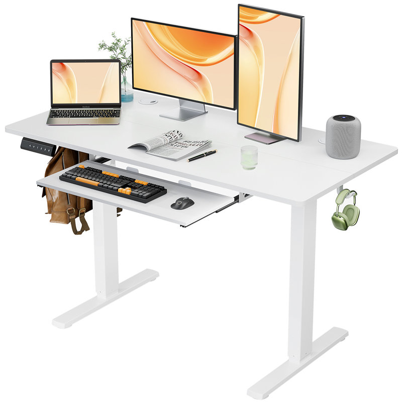 Bureau debout à hauteur ajustable Marche, H 46 po x l 47 po x P 23 po, Blanc