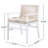 Outdoor Dining Chairs Set Of 2, Acacia Wood Patio Armchair With Rope Design Back And Water Repellent Cushion, White Frame, 400Lbs Weight Capacity