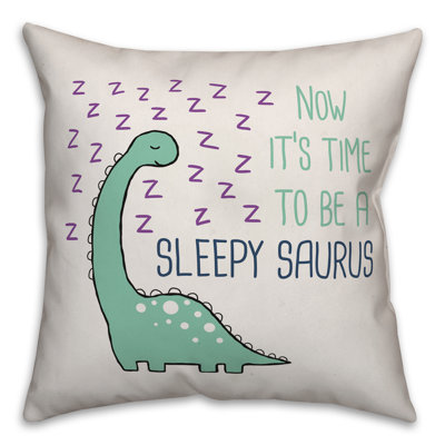 Sleepy Saurus Throw Pillow