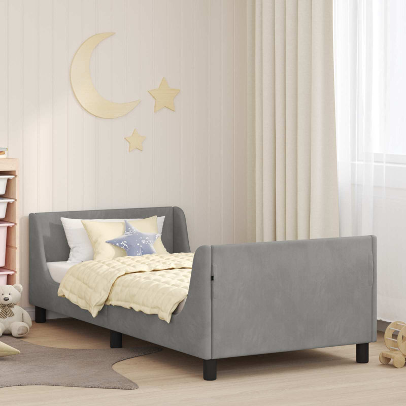 Bed Frame, 80 x 200cm, Light Grey/Black
