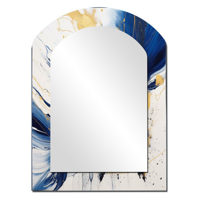 Miroir mural Kist bleu foncé et or K
