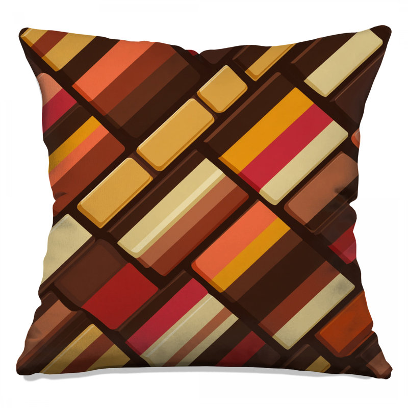 Coussin décoratif géométrique, formes abstraites à double face, 16 x 16 inches